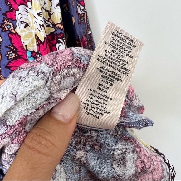 Free People Paisley Floral Printed Long Sleeve Flowy Tunic Dress - Picture 9 of 10